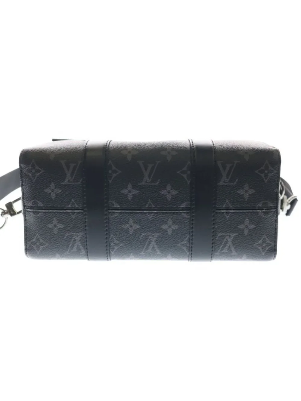 Louis Vuitton Monogram Eclipse City Keepall 2-Way Shoulder Bag Black Leather
